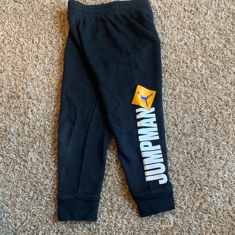 Jordan Kids Black Joggers with White and Yellow Details